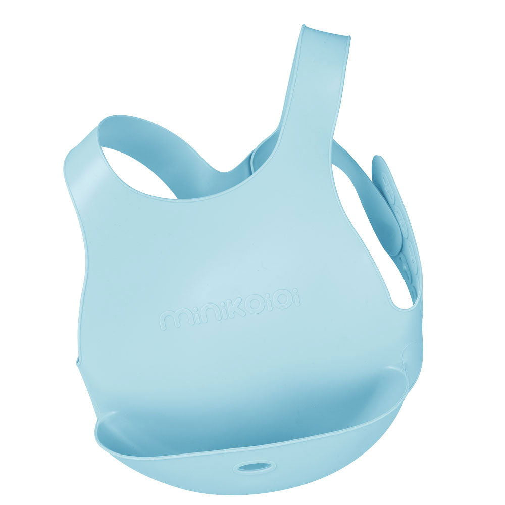 Minikoioi Flexi Bib Силиконов Лигавник С Джоб - Син --- BebeMama