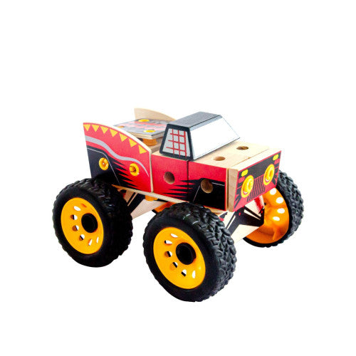Set de construcție din lemn cu șuruburi și piulițe - Monster Truck