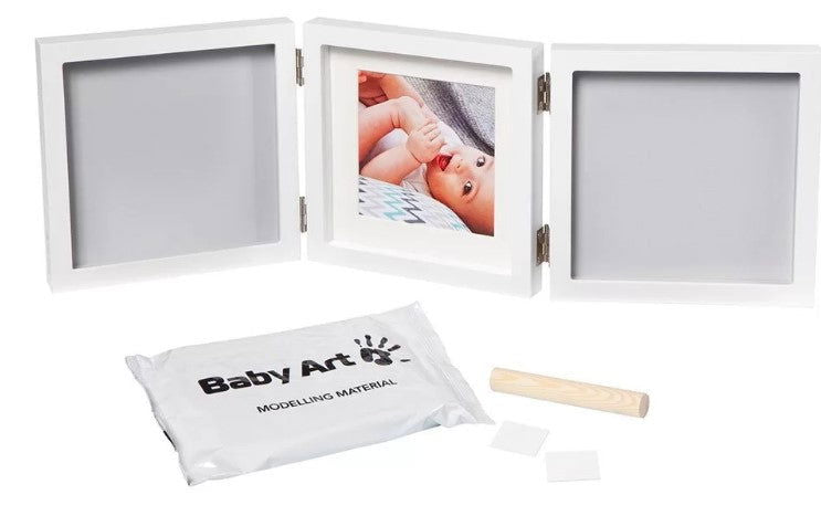 My Baby Style - 2 Отпечатъка + Снимка - Бяла Рамка Сиво Паспарту --- BebeMama