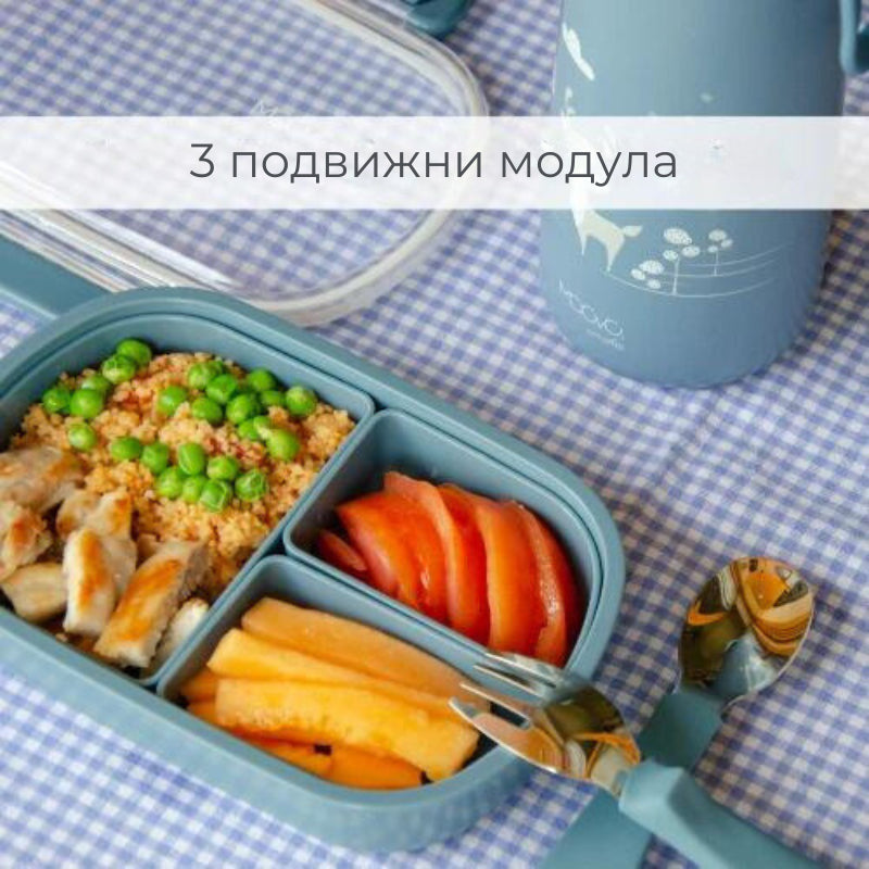 Food Box Nuvita Kiddiekit 490Ml, Albastru Pudră Prânz
