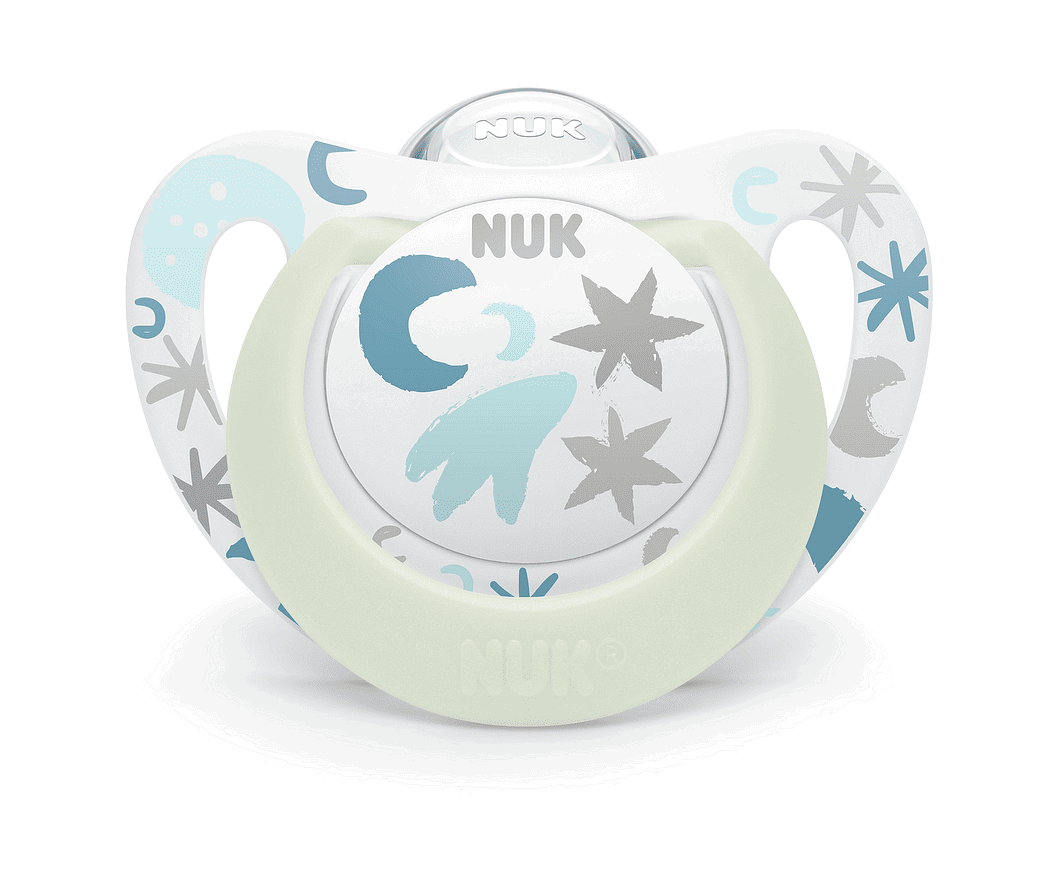 Nuk Биберон Залъгалка Силикон 0-6Мес. 1Бр. Star Night + Box --- BebeMama