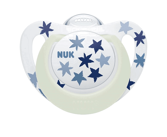 Nuk Биберон Залъгалка Силикон 18-36 Мес. 1Бр. Star Night + Box - Сини Звезди --- BebeMama