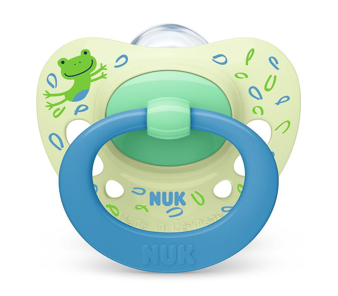 Nuk Биберон Залъгалка Силикон 6-18 Мес. 1Бр Signature + Кутийка За Съхранение И Стерилизация В Микровълнова - Зелен --- BebeMama