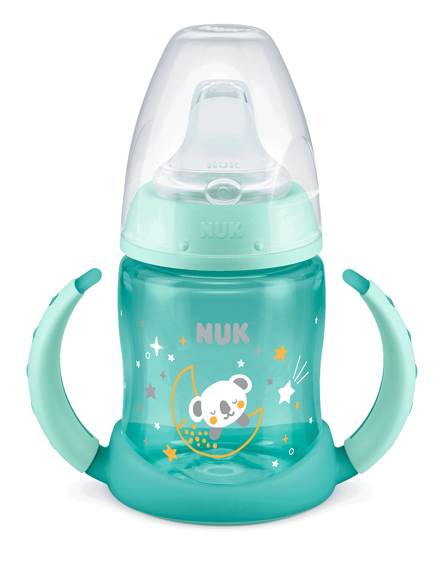 Nuk First Choice Рр Шише За Сок 150Мл. Със Силиконов Накрайник 6-18М. Glow In The Dark - Син --- BebeMama