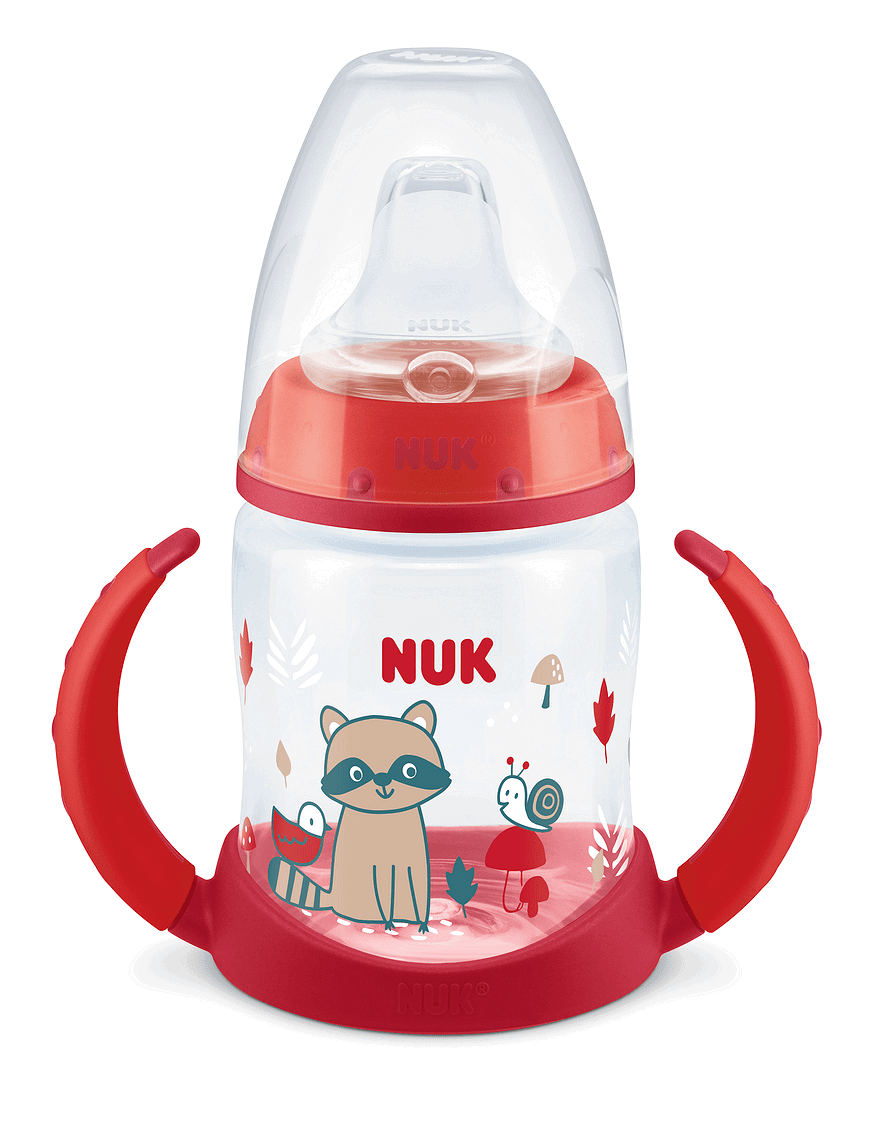 Nuk First Choice Рр Шише Temperature Control 150Мл Силиконов Накрайник За Сок Микс - Червен --- BebeMama