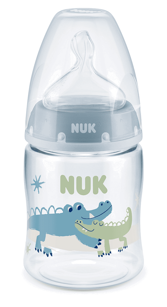 Nuk First Choice Рр Шише Temperature Control 150Мл. Силиконов Биберон 0-6 Мес. Микс - Син --- BebeMama