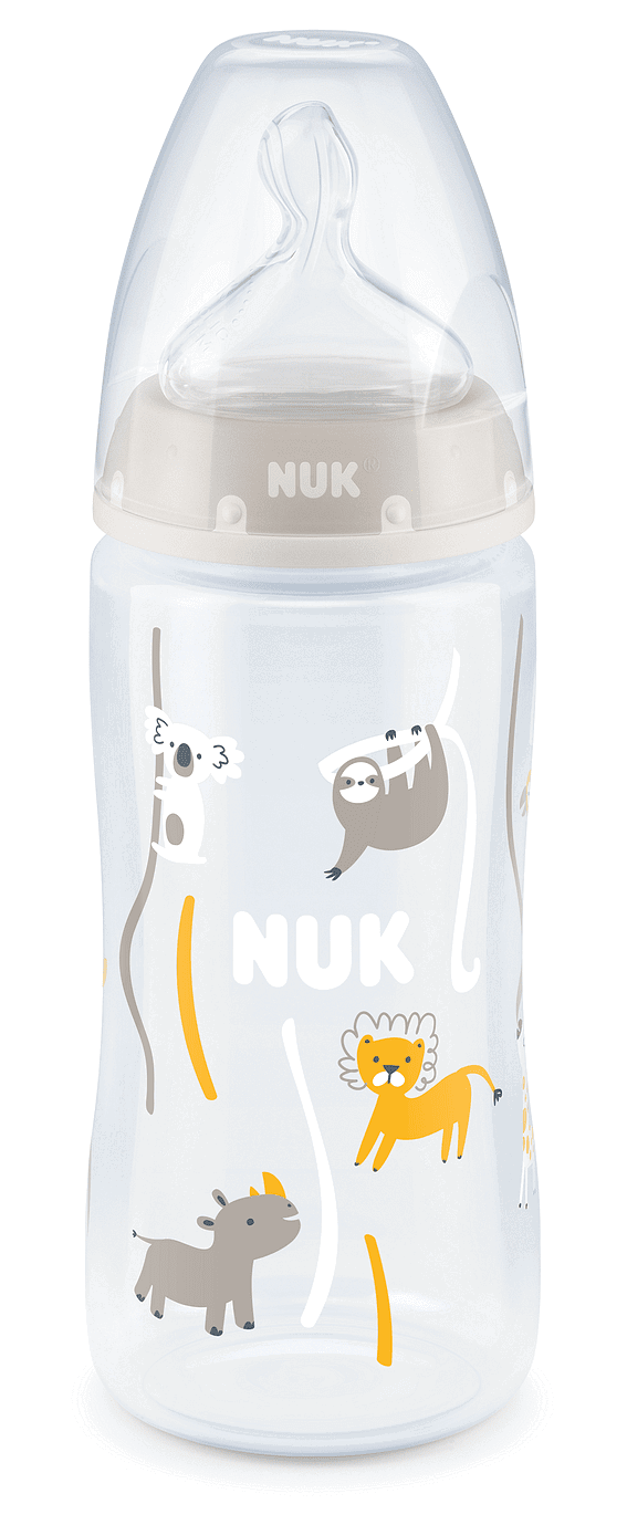 Nuk First Choice Рр Шише Temperature Control 300Мл. Силиконов Биберон 0-6 Мес. Микс - Бежов --- BebeMama