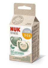Nuk For Nature Биберон Залъгалка Силикон 0-6 Мес. 2Бр. Зелена --- BebeMama