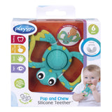 Силиконова Гризалка Костенурка С Пукаща Черупка Popper 6м+ Playgro