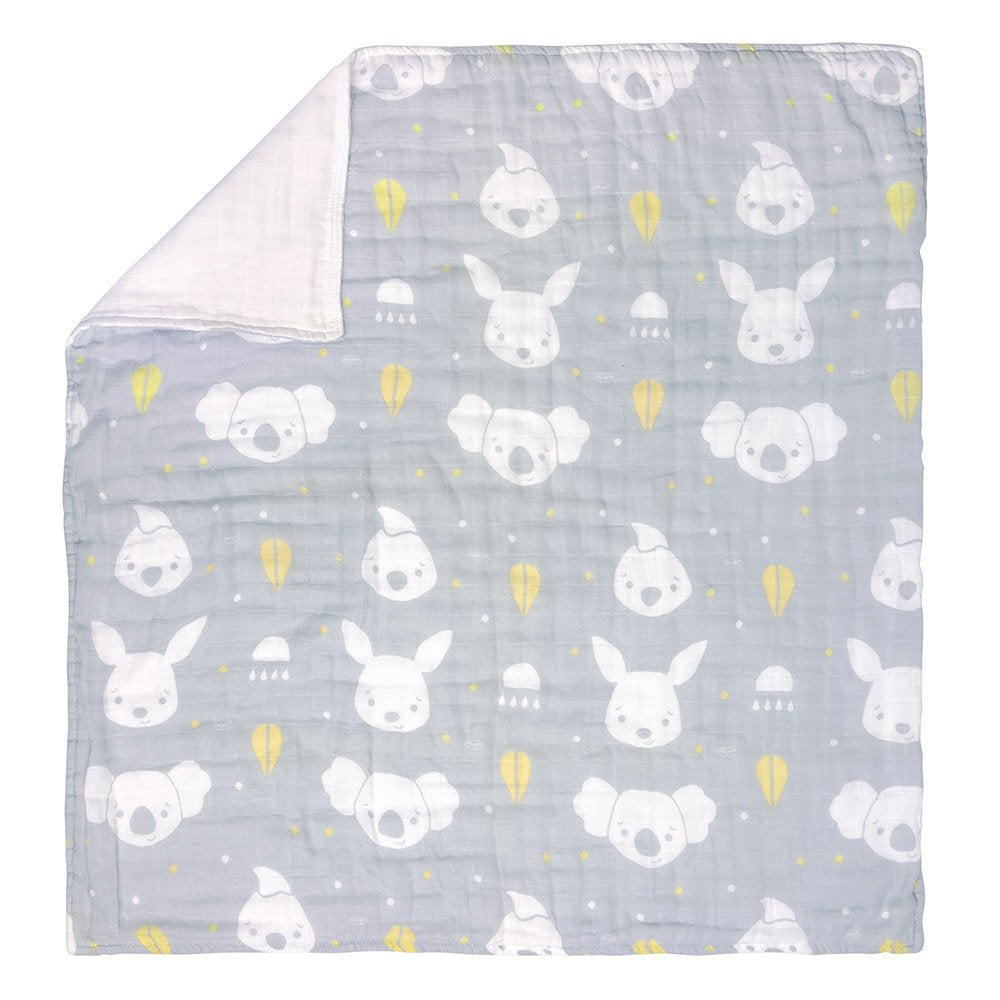 Pătură de muselină pentru cărucior Fauna Friends, Playgro, 70x70 cm, 0M+