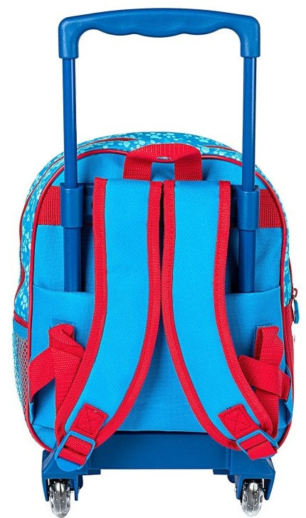 Cărucior cu roți și mâner telescopic și rucsac 3D Patrula Cățelușilor 39X28X14