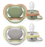 Philips Avent Залъгалки - Ultra Air + Стерил. Кутия (6-18М) Неутрални --- BebeMama