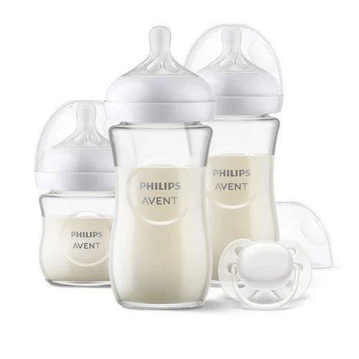 Philips Avent Комплект За Бебе Natural Response 3.0 - Залъг (0-6) + 3 Шишета - Стъкло --- BebeMama