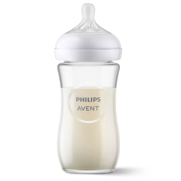 Philips Avent Шише Natural Response 3.0 С Биберон 1М+ 240Мл - Стъкло --- BebeMama