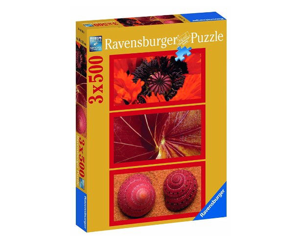 Ravensburger - Пъзел 3Х500 Ел. - Картини В Червено --- BebeMama