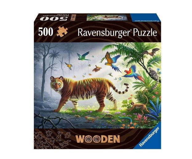 Ravensburger - Дървен Пъзел 500 Ел. - Тигър В Джунглата --- BebeMama