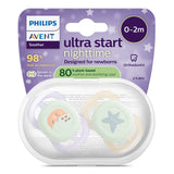 Залъгалки Ultra Start Night 0 2м Дизайн Луна И Звезди, Момиче Philips Avent