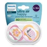 Залъгалки Ultra Air Happy 6 18м Розови С Цвете И Калинка Philips Avent