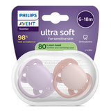 Залъгалки Ultra Soft 6 18м Пастелни Момиче Philips Avent