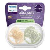 Залъгалки Ultra Soft 6 18м Неутрални С Декор Philips Avent