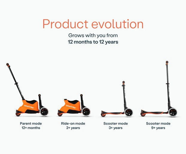Smartrike - Детски Разтегаем Скутер Xtend Ride-On, Оранжев --- BebeMama