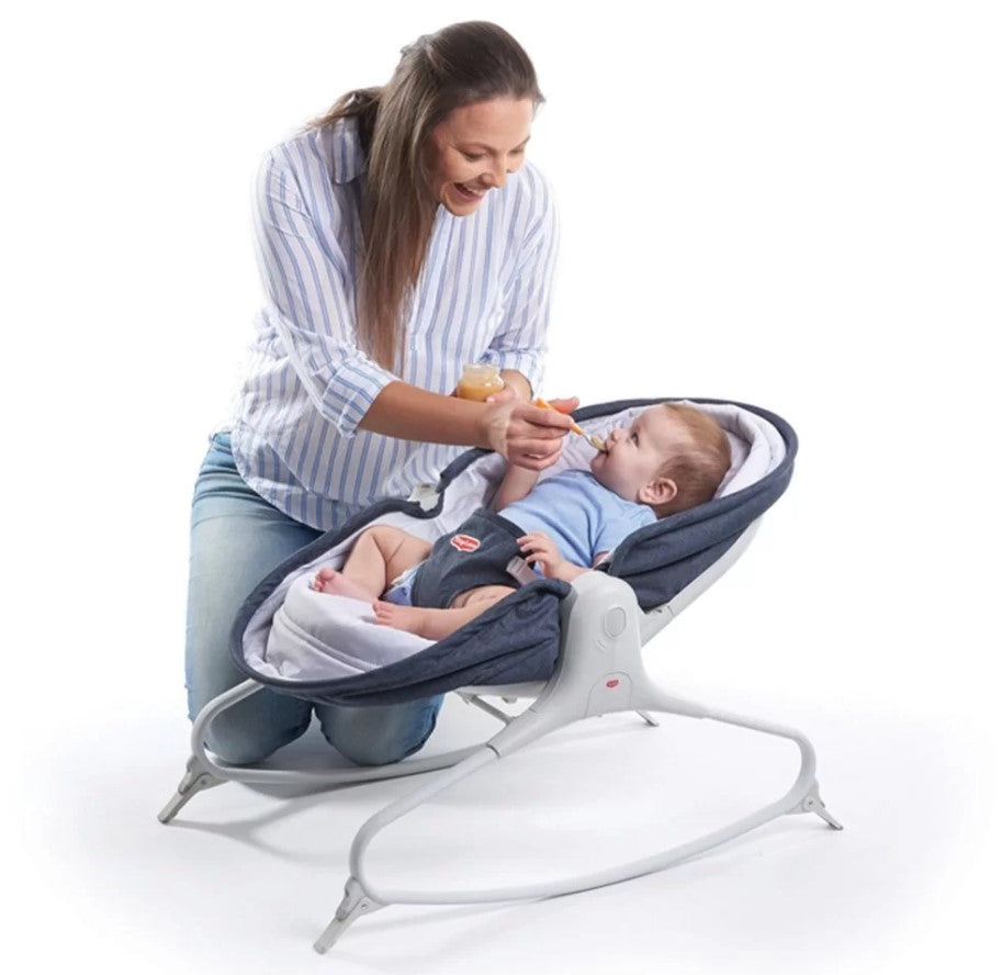 Музикален Шезлонг 3-In-1 Rocker Napper - Деним --- BebeMama