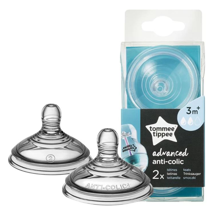 Tetină Tommee Tippee Anti-Colic+ Medie - 2 picături 3M+ (2 buc./o) 