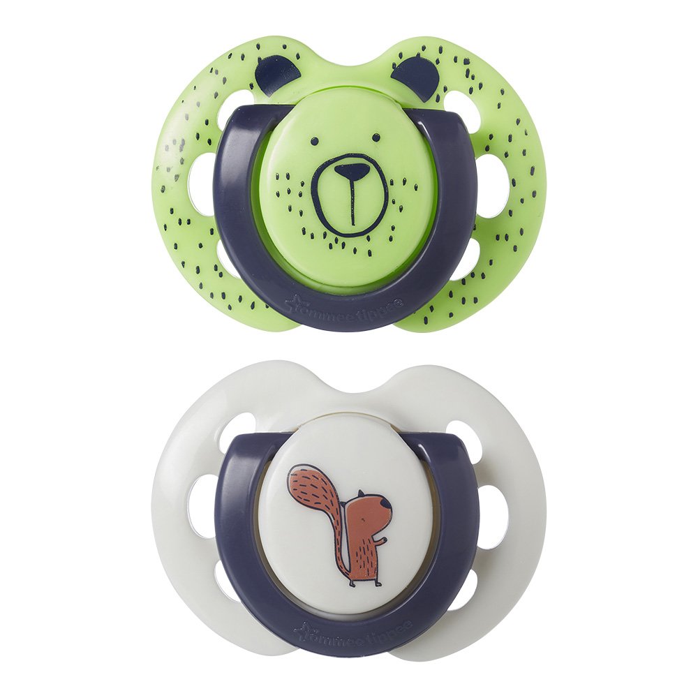 Suzete ortodontice Tommee Tippee Fun Friends, 0-6 luni, ursuleț/veveriță + cutie de sterilizare