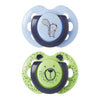 Suzete ortodontice Tommee Tippee Fun Friends, 0-6 luni, ursuleț de pluș/veveriță albastră + cutie de sterilizare