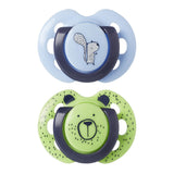 Suzete ortodontice Tommee Tippee Fun Friends, 0-6 luni, ursuleț de pluș/veveriță albastră + cutie de sterilizare