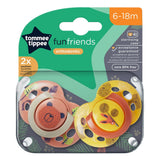 Suzete ortodontice Tommee Tippee Fun Friends, 6-18 luni, ursuleț/veveriță + cutie de sterilizare