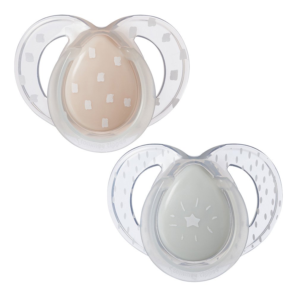 Tommee Tippee Ортодонтични Залъгалки Nighttime, 6-18М, Звезда/Дъжд