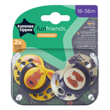Ортодонтични Залъгалки Tommee Tippee Fun Friends, 18-36М, Жълт Заек/ Бежово Мече + Кутия За Стерилизиране