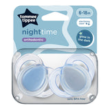 Залъгалки Night Time 6 18м, 2 Бр. Оп., Син Tommee Tippee