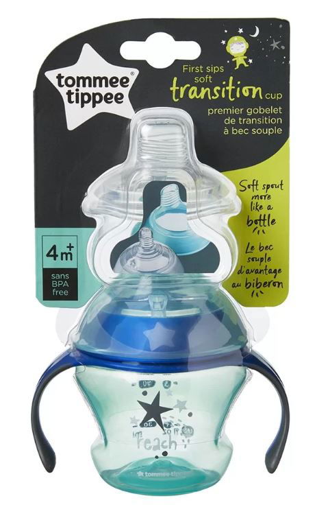 Tommee Tippee Преходна Чаша С Два Накрайника 150 Мл. 4М+ Син --- BebeMama
