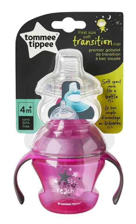 Tommee Tippee Преходна Чаша С Два Накрайника 150 Мл. 4М+ Червен --- BebeMama