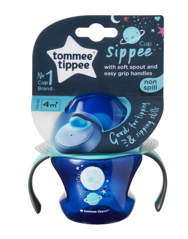Tommee Tippee Неразливаща Се Чаша С Мек Накрайник 150 Мл 4М+ Планета Синя --- BebeMama