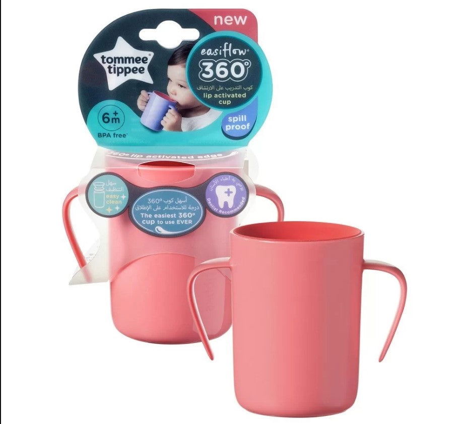 Tommee Tippee Неразливаща Се Преходна Чаша 360° С Дръжки 200 Мл. 6М+ --- BebeMama