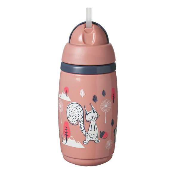 Tommee Tippee Superstar Неразливаща Се Термочаша Със Сламка 266Мл 12М+ Bacshield Розов --- BebeMama
