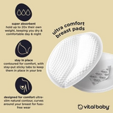 Подпълнки За Гърди 56 Бр. За Еднократна Употреба Ултракомфорт Vital Baby