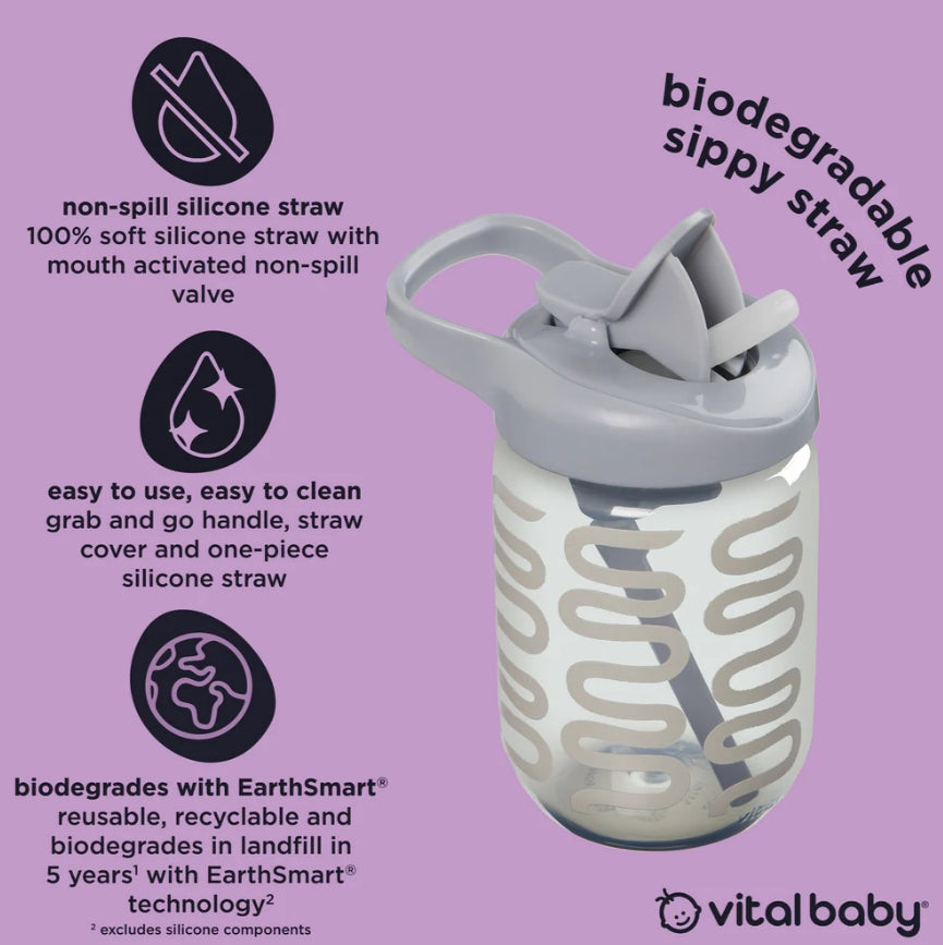 Неразливаща Се Чаша Със Сламка 350 Мл Ягода Earthsmart Vital Baby