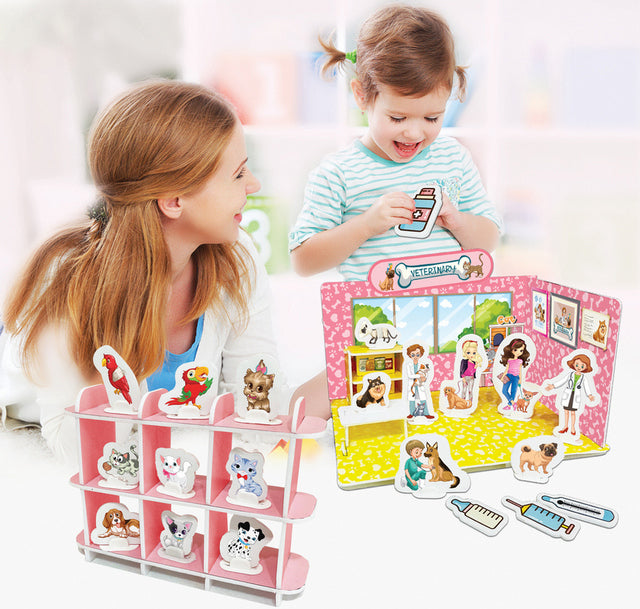 Puzzle 3D Cabinet Veterinar 62 Piese 26X18X18 Ambalaj 28X21X4