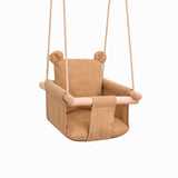 Детска Дървена Люлка Мече Мека Памучна Седалка, До 30 Кг, 28×28×196 См Ginger Home
