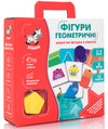 Joc educativ cu figurine din lemn, figurine geometrice într-o pungă 22x6x25