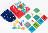 Joc educativ cu figurine din lemn, culori și forme într-o pungă 22x6x25