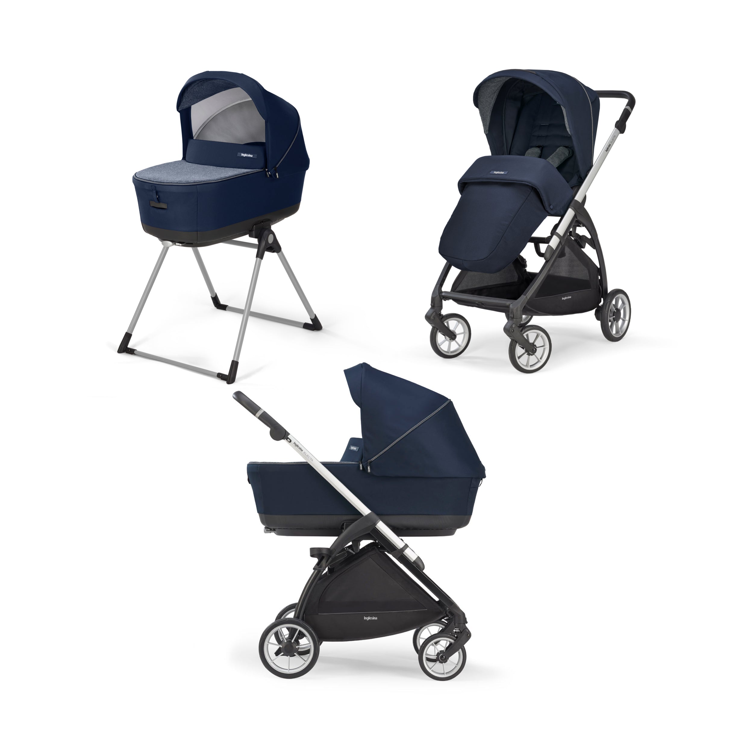 Бебешка Количка 2 В 1 Inglesina System Duo Electa - Soho Blue/Silver Black