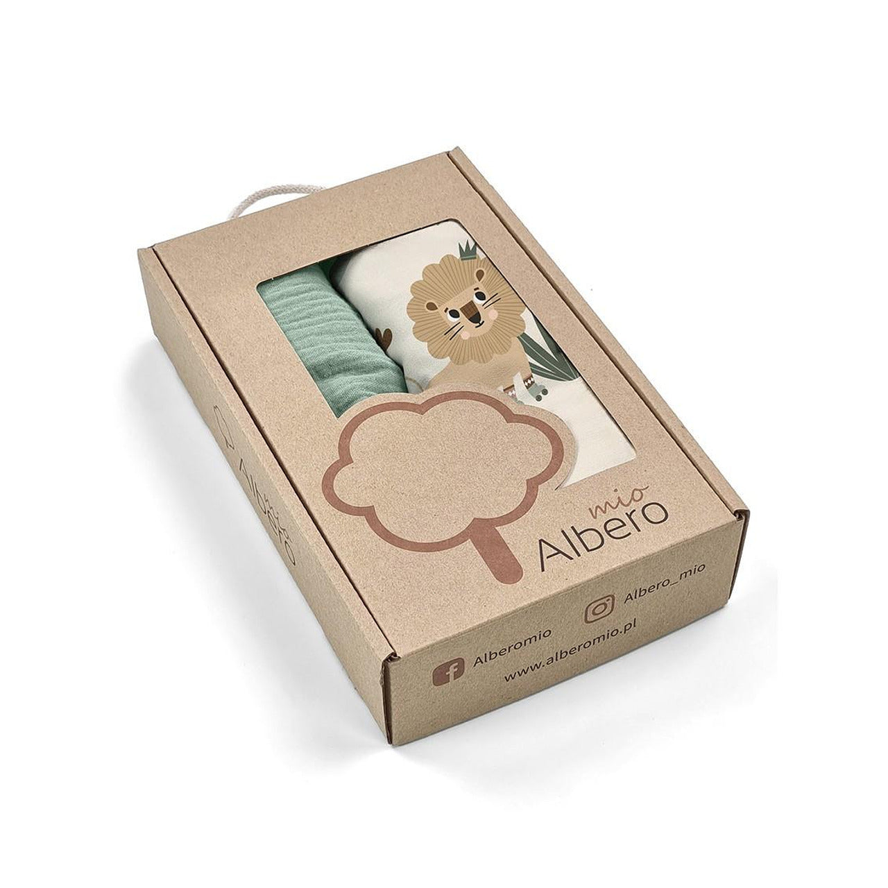 Чаршаф За Количка 2бр Зелен Животни Albero Mio