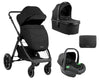 Комбинирана Количка 3В1 С Кош За Новородено Ava Black - Комбинирани Колички - Kikkaboo - BebeMama