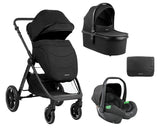 Комбинирана Количка 3В1 С Кош За Новородено Ava Black - Комбинирани Колички - Kikkaboo - BebeMama