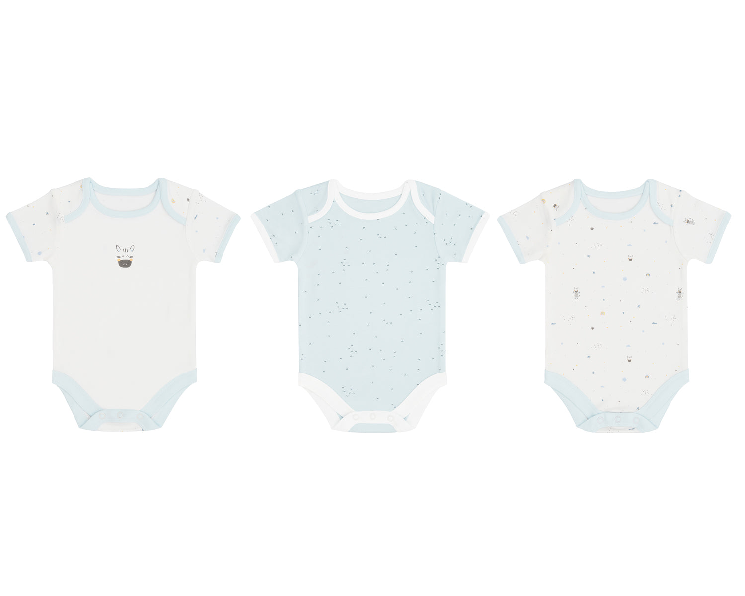 Комплект 3 Бр Бебешко Боди 0 3м Stripy Friends Kikkaboo